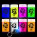 Glow In The Dark Paint - Blue Squid Fluorescent Glow Face & Body Paint for UV & Blacklight | Set of 8 Neon Face Paint Colors + FREE BONUS Ultraviolet Flashlight | Bright Glowing Makeup for Festivals 8 x Pots