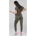 Happy Mama Maternity Breastfeeding Lounge Top Joggers Pyjamas Set - Khaki | Comfortable Nursing Pajamas for Women - Buy Online on SooperMarket.com