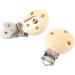 10Pcs Cute Round Wooden Baby Pacifier Clips - Natural Infant Nipple Clasps with 3 Holes | International Shipping - Buy Online on SooperMarket.com