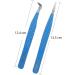 2 Pieces Diamond Grip Eyelash Tweezers Professional Set- COSSMOO Straight And Angled Curved L-Shape Volume Tweezers For Lashes Extension Pointed Individual Application Tweezers For False Lash - Buy Online on SooperMarket.com