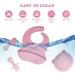 Vicloon Baby Weaning Set - 4 Pcs Silicone Feeding Set | BPA Free Suction Plate, Bib, Spoon & Fork | Toddlers & Kids Plates | Pink Bear Design - Buy Online on SooperMarket.com