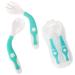 Novos baby utensils spoon for fork set with travel case toddler children Feeding train spoon easy grip soft perfect feeding learning spoon 1 blue adjust