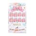 Brishow Pink Short False Nails - 24pcs Natural Acrylic Stick-On Full Cover for Women & Girls | International Shipping - Buy Online on SooperMarket.com