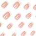 MISUD Glossy Square French Tip Fake Nails - 24Pcs | Pearl Acrylic Designs | White Glue-on False Nails for Women & Girls - Buy Online on SooperMarket.com
