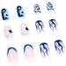 Blue Heart Flame Press On Nails - Medium Size, Acrylic Nude Design for Women and Girls by RUNRAYAY - Buy Online on SooperMarket.com