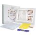 Keroos plasterprint baby hand and foot set including letters stencils set |High quality picture frame made of wood |Safe plexiglass |Also suitable for animals