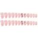 24pcs Pink Bow Oval Coffin Fake Nail Pink Bow 3D Press on Nails Pink Bow Oval Nails Luxurious Nails Acrylic Nails Fake Nails For Women Girls - Buy Online on SooperMarket.com