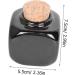 PLAFOPE Medicine Cup Liquid Powder Container Cork Jar Wooden Cap Ceramic Lid Clear Dappen Makeup Containers Art Small Travel Pill Container Practical Empty Bottle Nail Bamboo Accessories 7.50X5.50X5.50CM Black - Buy Online on SooperMarket.com