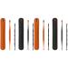 4sets Spring Cleaning Professional Earwax Care Double-end Spoon Removal Double Wax Storage Pick Stainless Practical Double-Headed End Adult Spiral Remover with Cleaner Adults Orange dark Greyx2pcs 15.5x3cmx2pcs