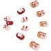 Brishow Christmas False Snow Press on Nails - Antler Short Red Fake Nails 24pcs - Buy Online on SooperMarket.com