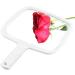 TRIXES Professional Hand Mirror for Hairdressing and Beauty - White Wide Angle 20 x 17.5cm - Buy Online on SooperMarket.com