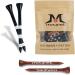 MAZEL Natural Wood/Bamboo Golf Tees 2 3/4 & 3 1/4 - Pack of 50 or 120 | Reduce Friction, Side Spin | Durable & Stable | Black & Brown - Buy Online on SooperMarket.com