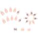 Justotry 24 Pcs Butterfly Almond Short False Nails | Milky White French Press on Nails | Nude Fake Nails with Nail Glue | Stiletto Medium Stick on Nails for Women - Buy Online on SooperMarket.com