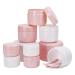 Heyu-Lotus Travel Pots for Toiletries 10 Pcs Travel Pots Cosmetic Sample Jars 20ml/50ml/100ml Sample Pots with Spatulas Tool for Cream Make-up Sample Glitter Nail Art Storage (Multi)