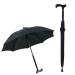 Walking Stick Umbrella 2-in-1 Multifunction Crutch Umbrella with Non-Skid Foot Self Protection Cane Umbrella for Men and Women Gift Black