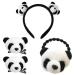 KESYOO 4Pcs Panda Headband Lovely Ear Panda Headband Stretch Hair Tie Hair Accessories for Girls