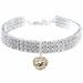 Rayminsino pet Strass elastic adjustable collar geman pendant crystal necklace peach heart collar for kitten and dog jewelry m white