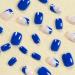 RikView Short Press On Nails - Glossy Blue Square Full Cover Fake Nails for Women - 24 PCs Set - Buy Online on SooperMarket.com