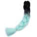 Tess Braids Extensions 60 cm - 3 Pack Jumbo Kanecalon Hair Braids for Box Braids - Ombre Black/Light Green - 100g Bundle - Buy Online on SooperMarket.com