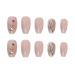 Glossy 3D Rhinestone Coffin Press On Nails - 24Pcs Medium Sparkly Glitter Designs for Women & Girls - Buy Online on SooperMarket.com