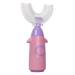 Rocket Shape Kids U-Shaped Toothbrush - Food Grade Soft Silicone Brush Head 360 Oral Teeth Cleaning Design for Toddlers and Children 1-8 Years/8-12 Years Old Pink 1-8 Years Old 1 count (Pack of 1) Pink