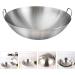 DELURA Japanese Wok Chinese Cooking Pot Kitchen Frying Pan Stainless Steel Pan Cooking Pan with Handle Frying Pan Wok Pan Stainless Steel Cooking Utensils (Color : Silver Size : 32X32CM) 32X32CM Silver - Buy Online on SooperMarket.com