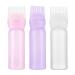 Hair Dye Brush Bottle Root Comb Applicator Bottle Hair Oil Bottle With Comb Hair Dye Bottle Applicator Comb With Graduated Scale For Home Salon Use White+Purple+Pink