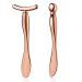 2 Pcs Metal Eye Cream Applicator Face Roller Massager Tool,Eye Massage Wand Stick Girls Women Facial Massager for Reducing Puffiness Wrinkle Rose Gold