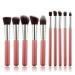 Glamza Pink Makeup Brush Set - 10 Premium Brushes for Flawless Application | International Shipping Available - Buy Online on SooperMarket.com