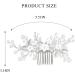 Handsess Bridal Wedding Flowers Hair Comb Silver Rhinestone Hairpieces Leaf Bridal Side Combs Pearl Wedding Hair Accessories for Women and Girls - Buy Online on SooperMarket.com