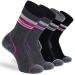 4 Pack Women's Merino Wool Hiking Socks Cushioned Warm Thermal Winter Boot Socks 5-8 4 Pack Mixed Color