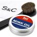 Stone and Clark Mink Oil for Leather Boots 3.5 oz. with Horsehair Shoe Polish Applicator & Cloth - Leather Conditioner & Protector Waterproofing for Boot Belt Saddle Baseball Glove Purse Bag