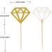 50 Pack Gold Glitter Diamond Ring Donut Topper Cupcake Picks for Bridal Broot Engagement Party Decorations Vacation Needs - Buy Online on SooperMarket.com