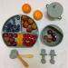 Baby Led Weaning Feeding Supplies - odoe Silicone Baby Feeding Set | Self Eating Utensils, Spoons, Bibs, Plate Kit for Toddlers (Green) - Buy Online on SooperMarket.com
