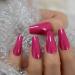 Dark Rose Pink Coffin False Nail Tips - 24pcs Glossy Acrylic Press On UV Fake Nails | Salon-Quality Full Cover with Glue Sticker | L5578 - Buy Online on SooperMarket.com