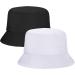 Rosoz Bucket Hat for Women Men - Summer Travel Beach Sun Hat - Unisex Black/White Outdoor Cap - Buy Online on SooperMarket.com