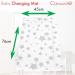 Callowesse Baby Changing Mat 79x47cm. Waterproof Wipe Clean Raised Edges Portable and Foldable Grey Stars Design - Buy Online on SooperMarket.com