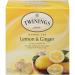 Twinings Herbal Tea Lemon & Ginger Caffeine Free 25 Tea Bags 1.32 oz (37.5 g)