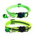 Hepplly 2-Pack Cat Collars Quick Release Reflective Kitten Collar with Bell (Fluorescent Green)