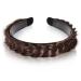 VUKU Fluffy 2 Strands Synthetic Hair Braid Headband - Brown | Wide Non-Slip Twist Braided Headband for Girls and Women - Buy Online on SooperMarket.com