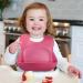Vicloon 2PCS Silicone Baby Bib Set | Waterproof Baby Feeding Bibs with Fork Spoon | Adjustable & Easy to Clean | Unisex Toddler Bibs (Pink-Yellow) - Buy Online on SooperMarket.com