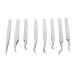 8-Part Stainless Steel Eyelash Extension Tweezers Set - Fine Lace Silver Tweezers for Perfect Eyelash Application - Buy Online on SooperMarket.com