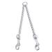 LERTREEUK Double Dog Leash Stainless Steel 2 Way Chain Double Dog Coupler Double Leash (50cm)