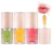 3PCS Plumping Lip Oil, Big Brush Head Hydrating Lip Glow Oil Plumping Lip Tint Lip Balm, Non-sticky Lip Oil Tinted for Lip Care and Dry Lip