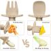 Vicloon Baby Fork and Spoon Set - Silicone Self Feeding Utensils for Toddlers, Easy Grip Cutlery Kit - Gray-Brown - 4Pcs - Buy Online on SooperMarket.com