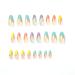 Buy Justotry 24-Piece Multi-Colored Almond & French Artificial Nails | Press-On Acrylic Fingernails for Women - Rainbow Swirl Design - Buy Online on SooperMarket.com