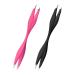 NUOMI 2 Pack Eyebrow Tweezers Double Ends Stainless Steel Tweezers Makeup Tools with Slant/Pointed Tips for Removing Facial Hair Ingrown Hair Pink and Black