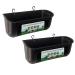 GIISH 2 Pack Chicken Goat Hanging Fence Feeder Black ABS for Deer Duck Dog and Piglets Goose Waterer Trough