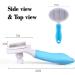ShipeeKin Effective Grooming Dog/Cat Brush Detangling Comb for Dogs and Long-haired Cat with Cleaning Button against Knotted Hair Self Cleaning Brush for Pets with Medium and Long Hair L9-blue - Buy Online on SooperMarket.com