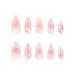 RikView Medium Press on Nails - Pink Almond Nails with 3D Flowers & Butterflies | Glossy Finish | 24 PCs Set - Buy Online on SooperMarket.com